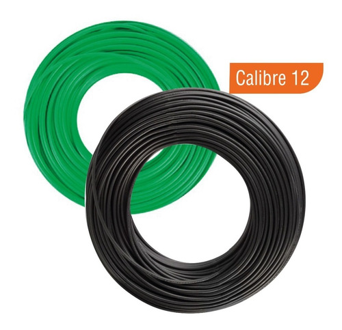 Combo Cable Thw Cal.12 Iusa  Negro Y Verde 2 Cajas 100 M