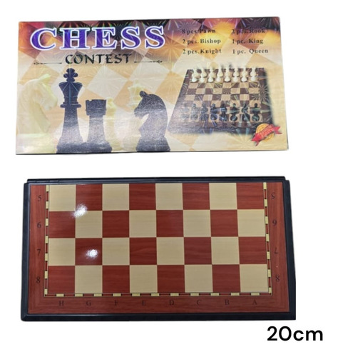 Juego De Mesa Ajedrez Didáctico De 20 Cm Chess Contest.