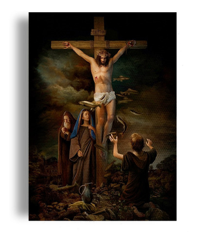 Cuadro Decorativo Canvasdios Jesucristo Montaña Cruz 50*60