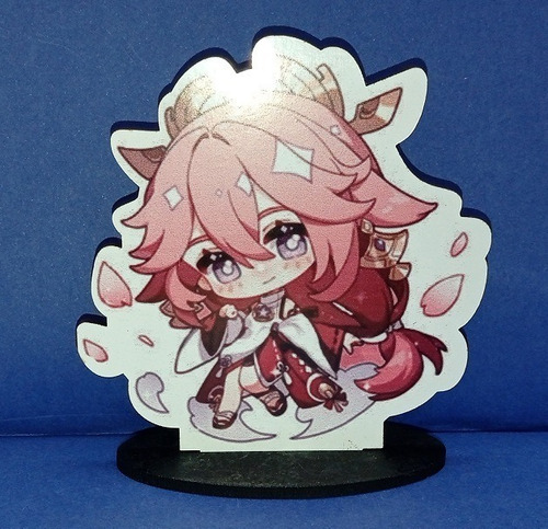 Totem Yae Miku Genshin Impact Decoração Stand Mdf 10cm
