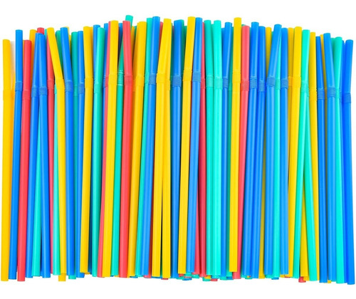 Bombilla Plasticas De Colores 100 Unidades Desechable 1062-1
