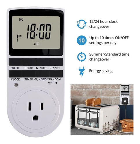 Enchufe Temporizador Digital Programable Con Pantalla Lcd Pa