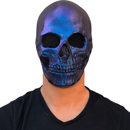 Máscara Skull Metalic Blue Ghoulish Productions Halloween Color Azul