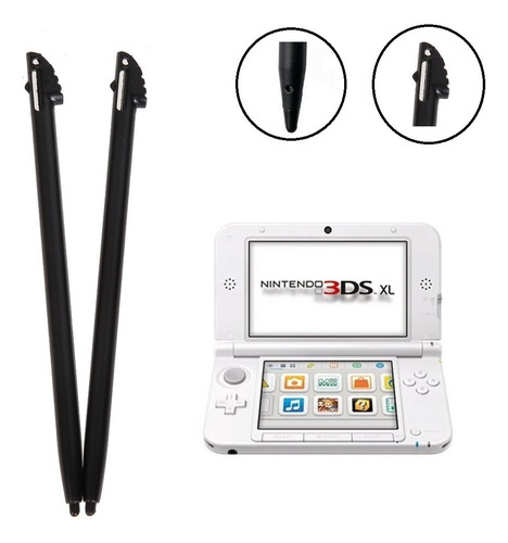 Lápiz Nintendo Old 3ds Xl / Wiiu Negro Plástico Pantalla X2