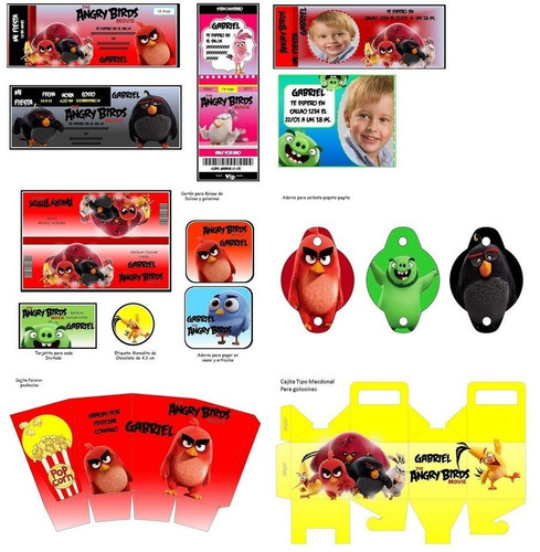 Kit Imprimible Angry Birds Full Fiesta 3x1