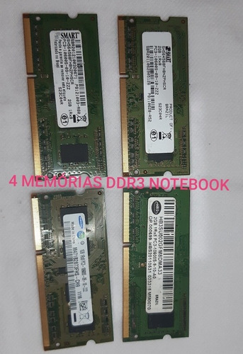 4 Memória Ram Ddr3 Notebook