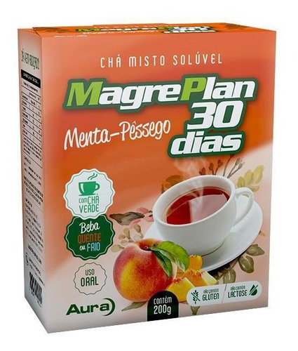 Magreplan Chá Solúvel 30 Dias - Pêssego - 200g