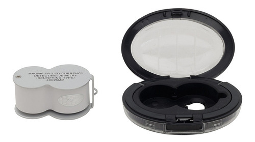 Imagem 1 de 7 de Lupa Profissional De Bolso 40x Com Led Uv Ourives Relojoeiro