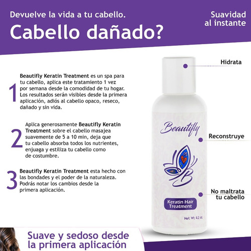 Imagen 5 de 5 de Beautifly Keratin Hair Treatment, Tratamiento De Keratina.