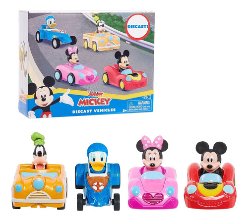 Disney Junior Mickey Mouse Vehicles Diecast Set De 4 Piezas,