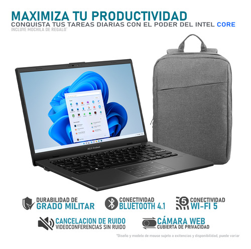 Laptop Asus Vivobook Go 14 Core I3 8gb 128gb Ssd Mochila