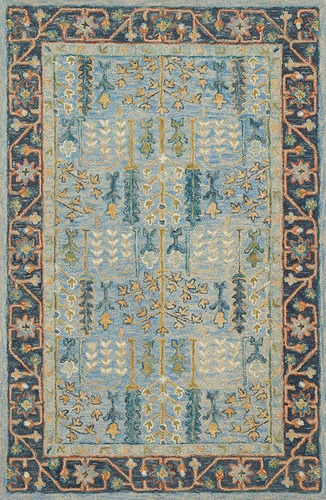 Tapete Persa Alfombra Árabe Tipo Imperio Otomano Color Azul