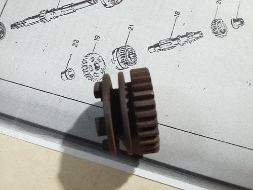 Engranaje 3era Sobre Eje Secundario Alpino 125 2 T 3 Marchas