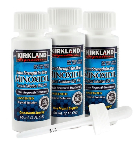 Imagen 1 de 3 de Minoxidil Kirkland 5% Solución Tópica 3 Meses De Tratamiento
