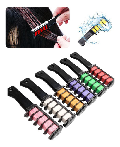 4 X 6 Peines De Tiza Para El Cabello, Peine De Color Estilo