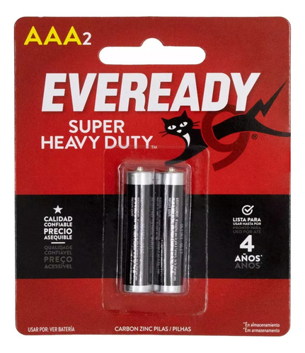 2 Pilas Aaa Eveready 1212 Zinc Carbon