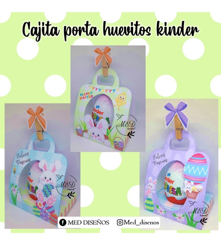 Kit Imprimible Cajita Portahuevitos Kinder Pascuas
