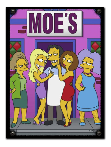 #415 - Cuadro Vintage 30 X 40 - Moe Bar Los Simpson No Chapa