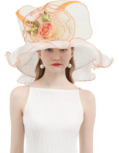 Rzta Sombrero Vestir Mujer Kentucky Derby Church, Ala Ancha,