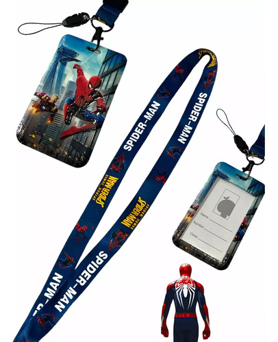 Porta Sube Spiderman Superhéroe Con Colgante Y Llavero Unico
