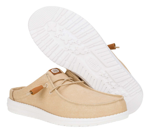Hey Dude Wally Slip Stretch Canvas Tan/blanco Hombre