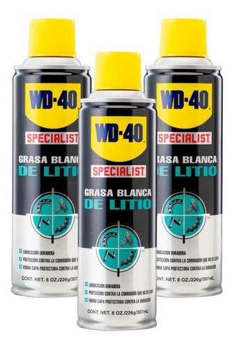 Grasa Blanca De Litio Wd-40 Specialist 56005 8 Oz 3 Piezas