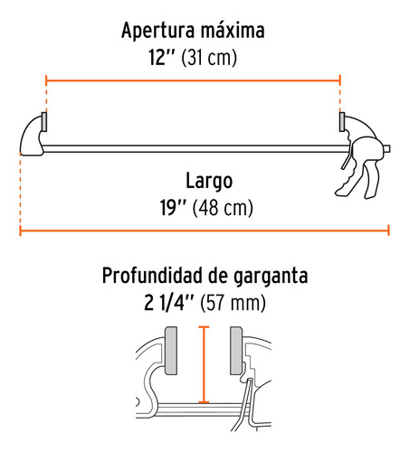 Prensa Con Ajuste Rápido 12 Pulgadas Truper 100141