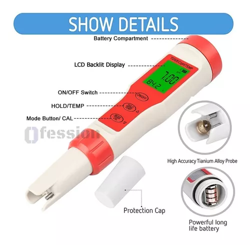 Medidor Digital multiparámetro 4 En 1 Phmetro Tds Ec Temperatura para  Calidad De Agua ( ph metro ) – Ofession