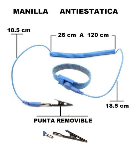Imagen 3 de 10 de Manilla Antiestatica Brazalete Seguridad Pulsera Proteccion