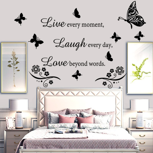 Calcomana De Pared Con Cita De Live Every Moment Laugh Every