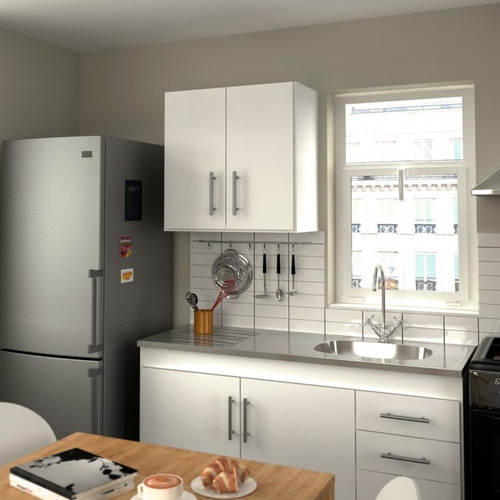 Imagen 8 de 10 de Mueble Módulo Doble 2 Puertas Melamina Centro Estant Cocina