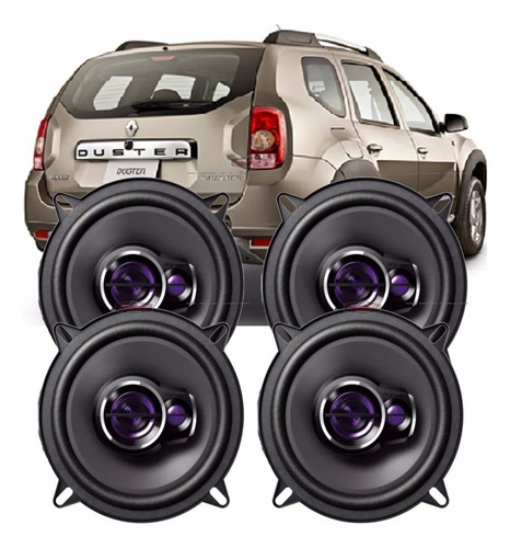 Combo 04 Falantes Pioneer 5 Ts1360br Renault Duster Clio Som Cor Preto