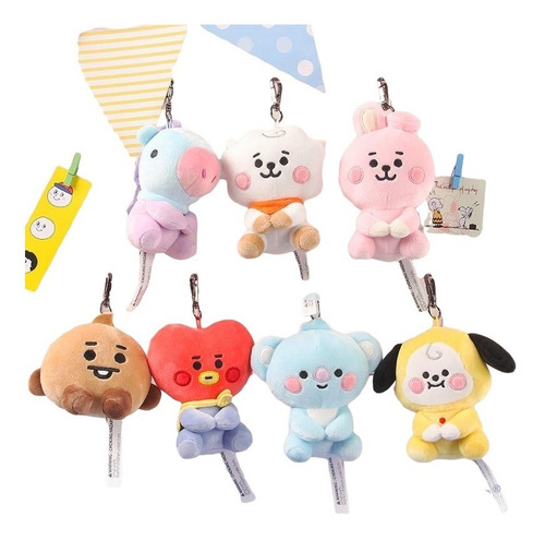 Peluches Bt21 De Bts Originales Con Llavero, Line Friends
