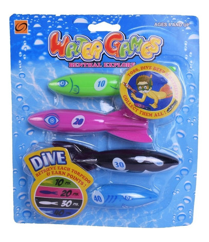 Juego Para Pileta Peces Buceadores X 4 Water Game 