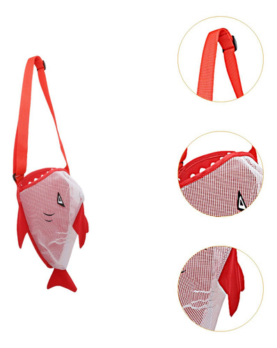 Summer Children Mesh Beach Shell Bag 25x18x15cm Bolsa Rojo