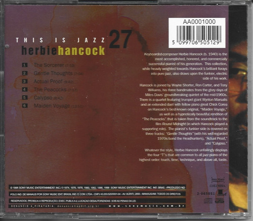Cd - Herbie Hancock - This Is Jazz