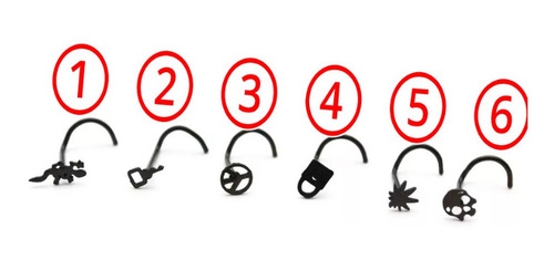 1pz Arete Piercing Nariz Poste Curvo Figura Acero Quirúrgico