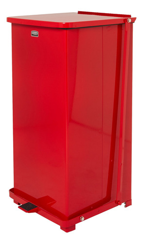 Rubbermaid Fgst24erbrd - Lata Cuadrada De Acero Rojo Con Ba