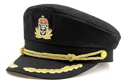 Funny World Yacht Captains Hat Ship Navy Sailor Cap Negro,