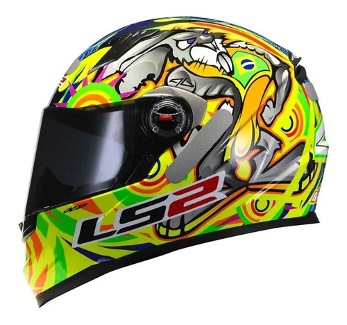 Capacete para moto  integral LS2  FF358 FF358  yellow réplica alex barros tamanho GG 