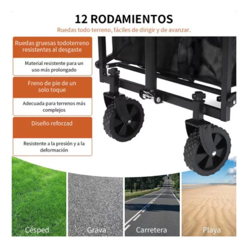 Carrito Arrastre Para Compras Plegable Para Camping Y Picnic