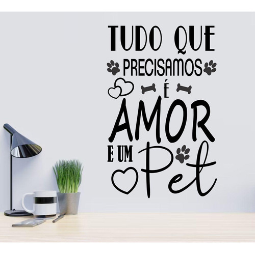 Adesivo De Frases Para Pet Shop E Veterinária Amor E Um Pet