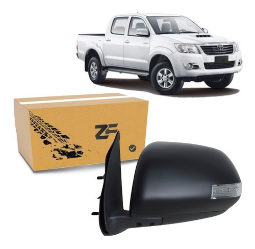 Espejo Izq Manual Negro Señalizador Hilux 2005 Al 2015 / Zf