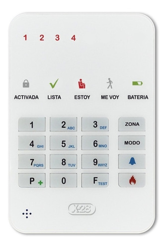 Mini Teclado Ultrafino Led 4 Zonas T4m-mpxh X28 Alarmas