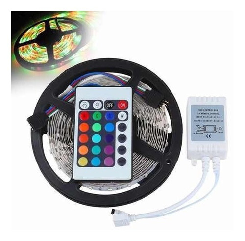 Tira 300 Led Rgb 5m Impermeabl + Control + Transformador 220