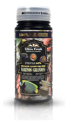 Alimento Azoo Ultrafresh Peces Marinos Grandes 60 Gramos