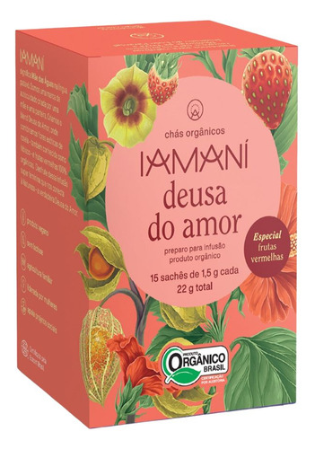 Chá Misto Orgânico Deusa Do Amor Frutas Iamaní 15 Sachês