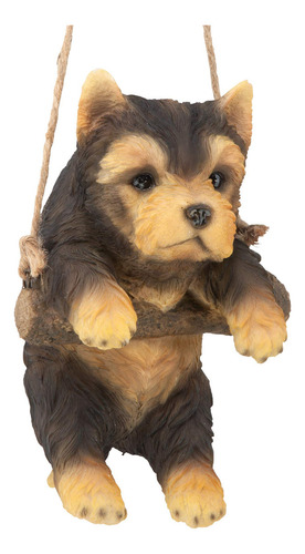 Escultura Colgante Perro Yorkie Puppy En Perchero