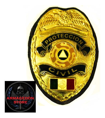 Placa De Proteccion Civil Rescate Con Clip Egg Gold
