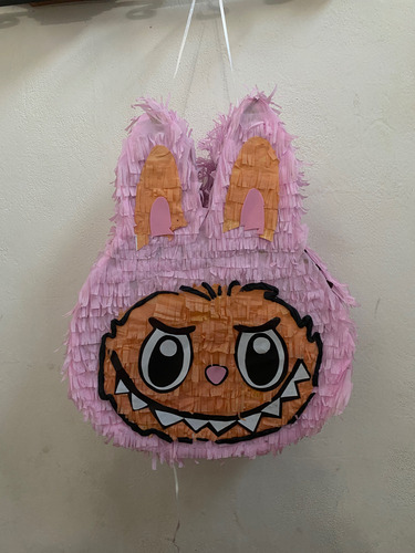 Piñata Artesanal Labubu Cumpleaños Infantiles Rosa Labubu Cumpleaños Grande